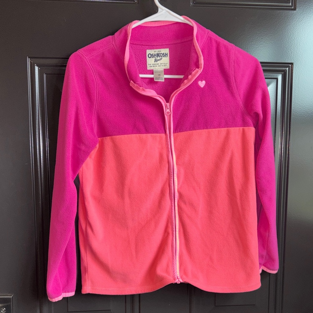 OshKosh B'gosh Vibrant Pink and Orange Jacket kids size 14